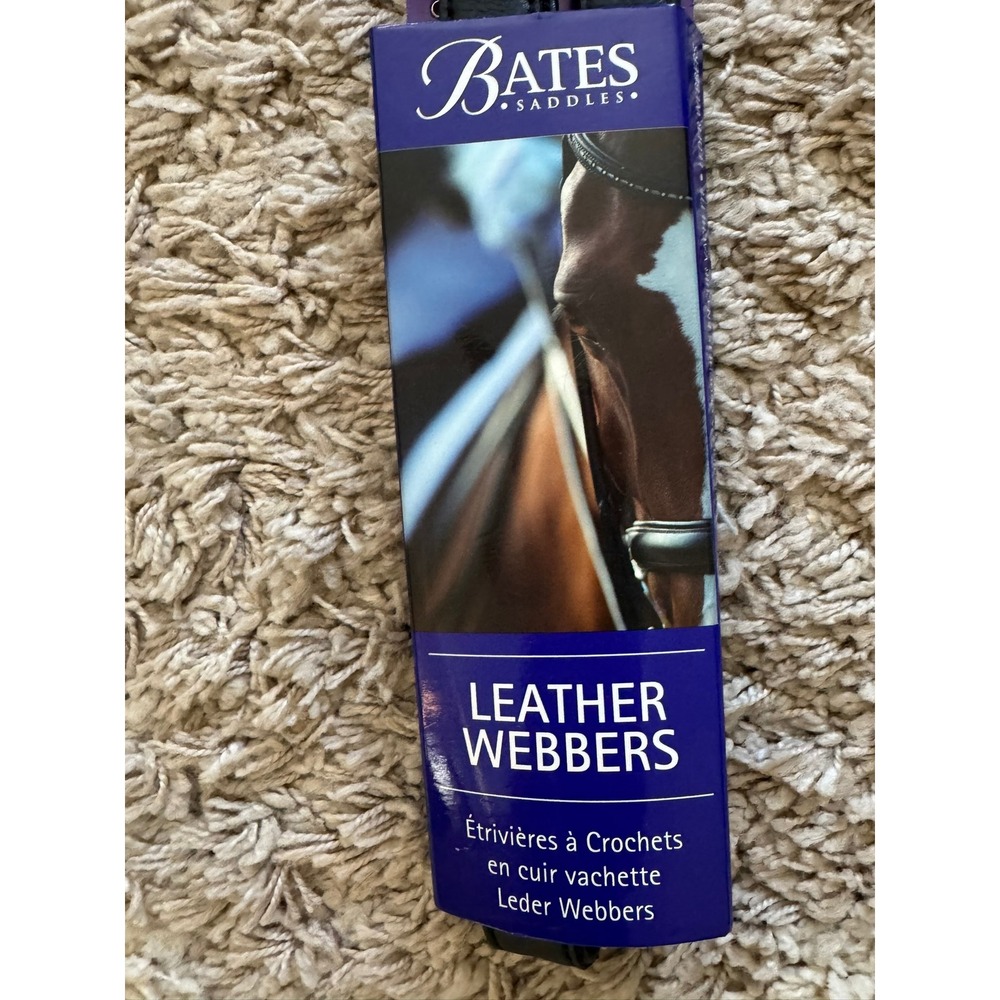 Bates Leather Webbers Black Stirrup Straps Equestrian Tack BWXXXXXXCBL80